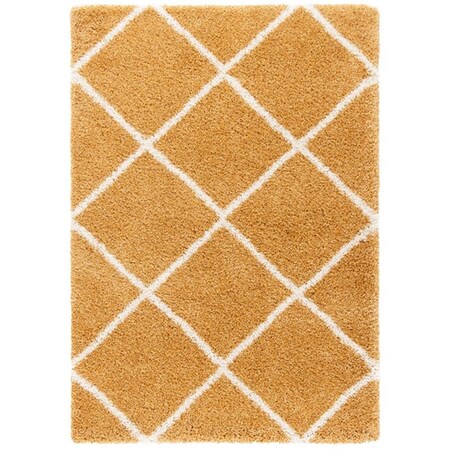 Safavieh 4 x 6 ft. Hudson Shag Rectangle Power Loomed Rug; Gold & Ivory SGH281F-4